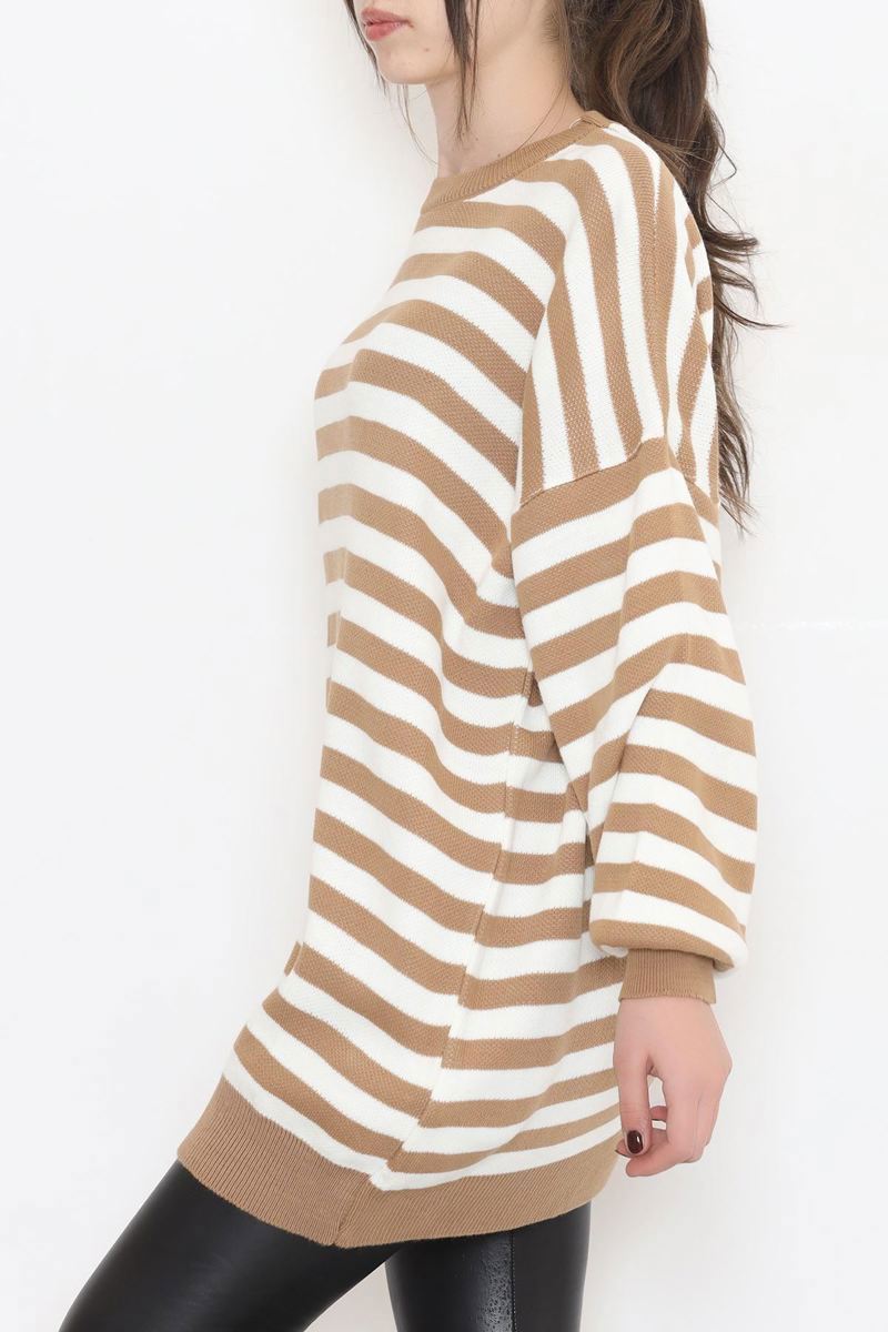 Oversize Striped Knitwear Milk Coffee - 2025.1577.