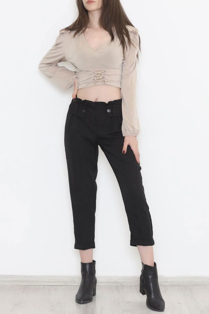 Pants with a belt look black - 20785.683.