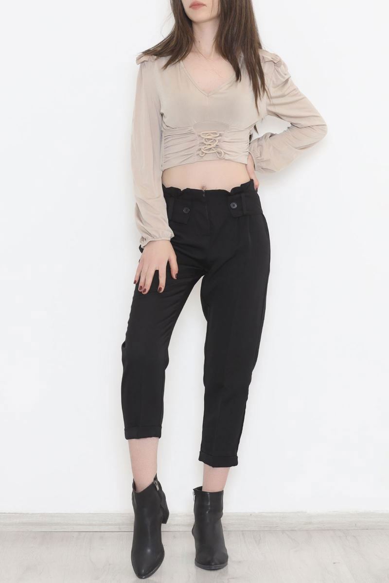 Pants with a belt look black - 20785.683.