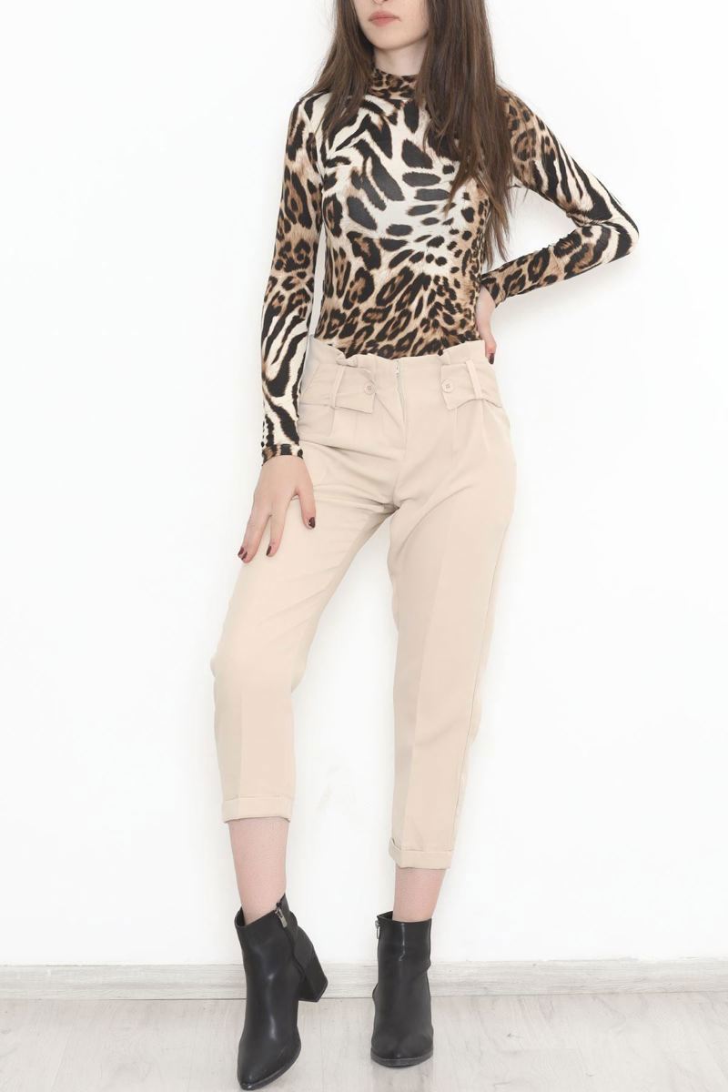 Pants with a belt look stone - 20785.683.