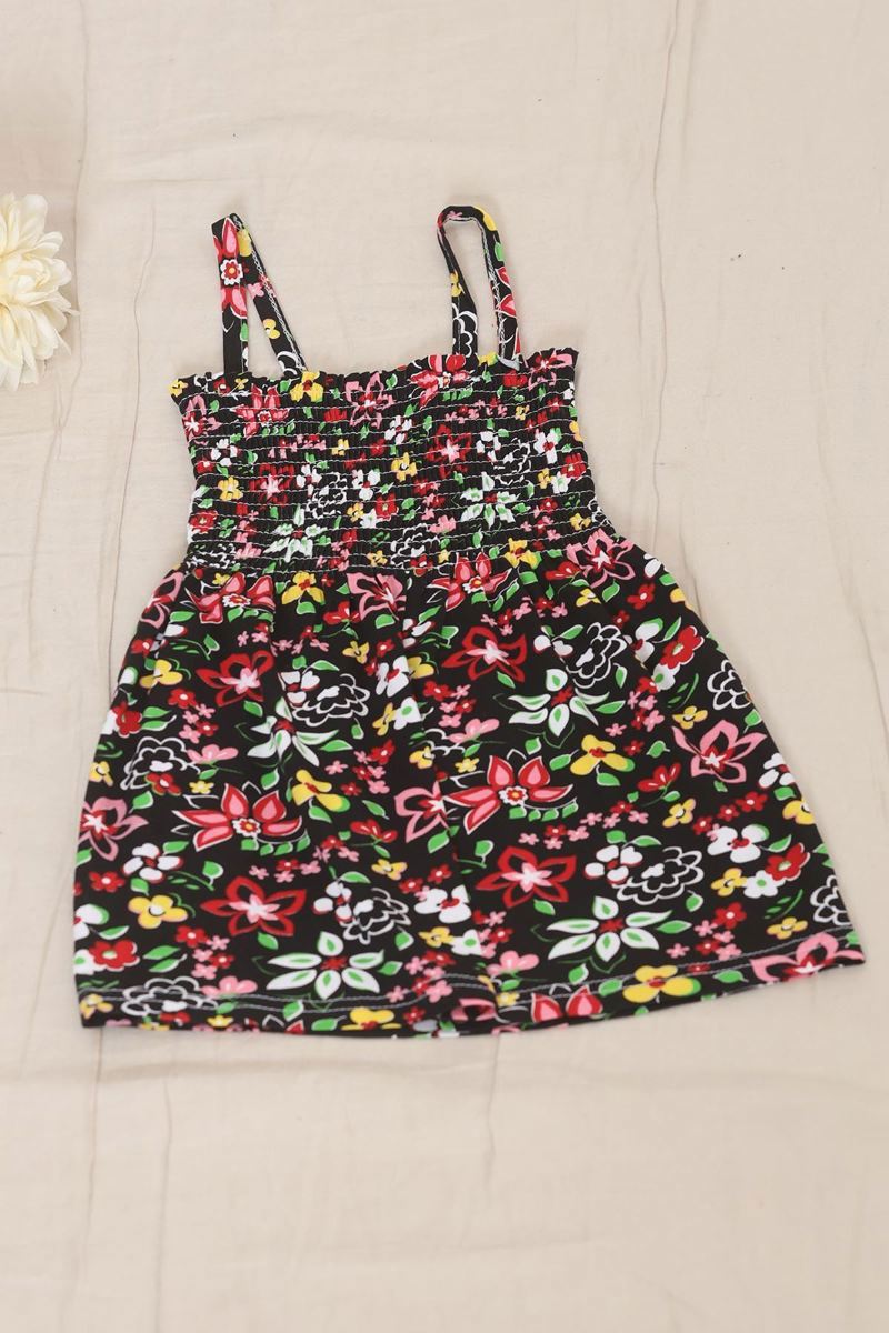 2-6 Years Old Rope Strap Children's Dress Floralblack - 12523.1771.