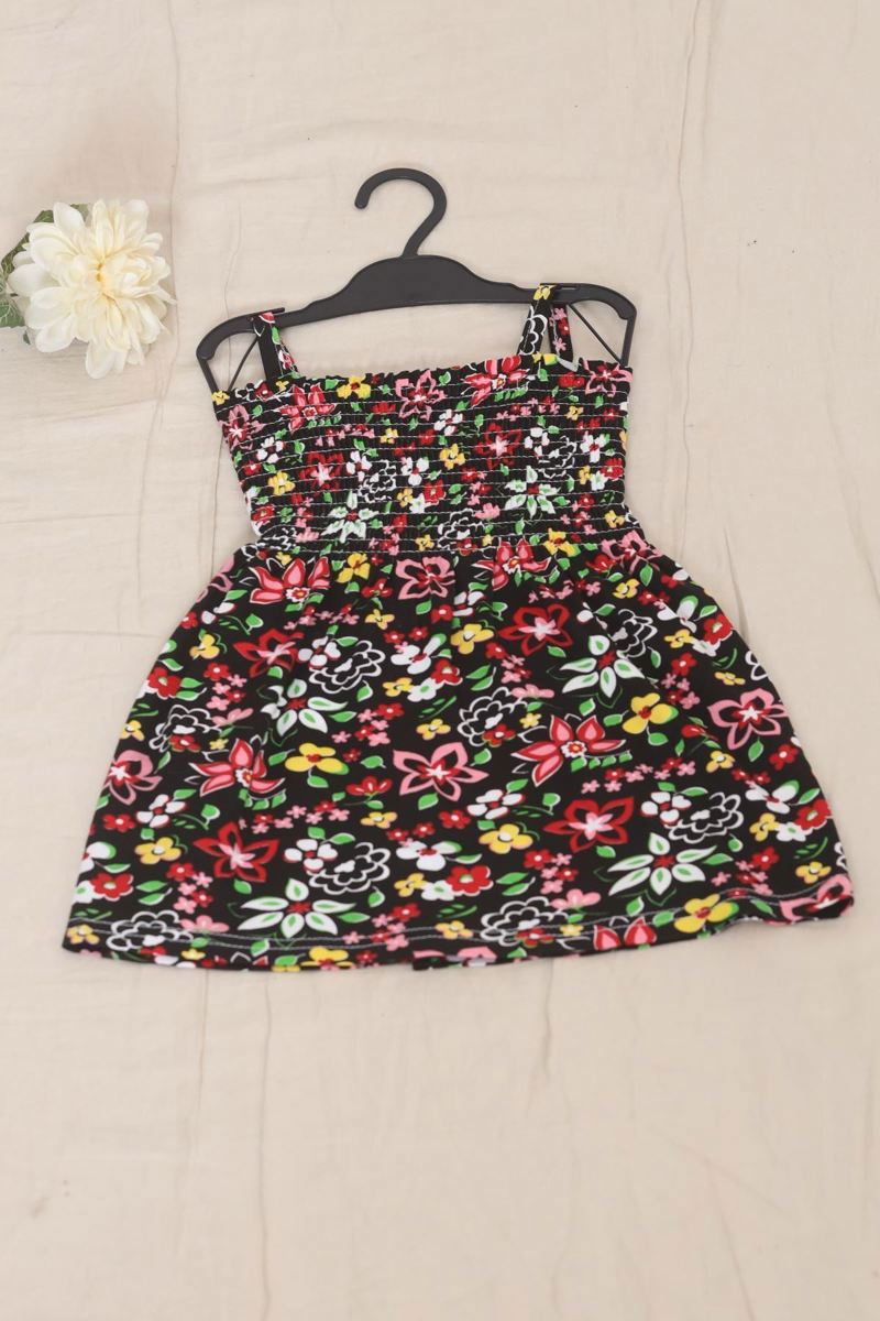 2-6 Years Old Rope Strap Children's Dress Floralblack - 12523.1771.